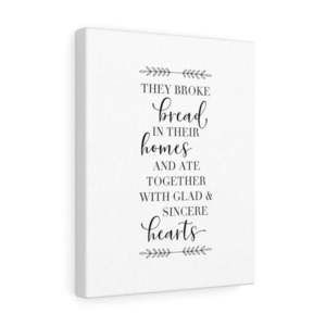 Scripture Sign  Together with Glad & Sincere Bible Verse Canvas Christian Wall